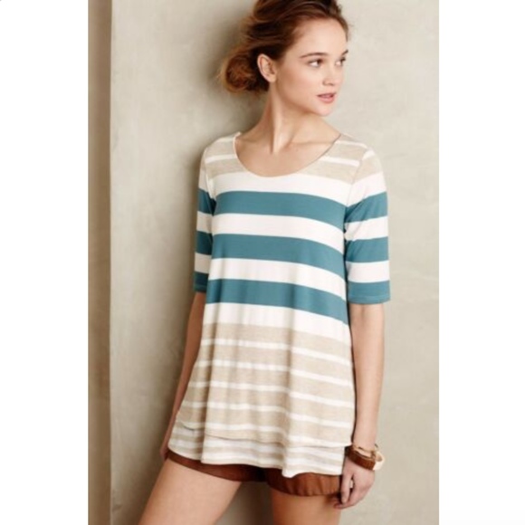 Anthropologie Tops - Puella Anthropologie Stripe Mix Tunic Top